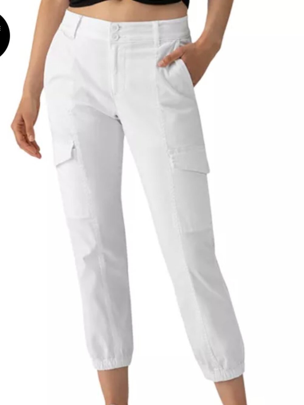 NWT Sanctuary White Rebel Cotton Cargo White Capri Pants - Size 28